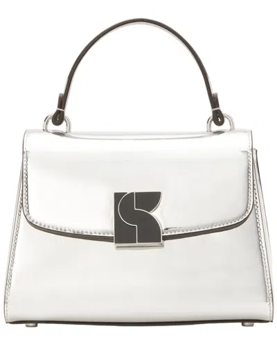 Kate Spade New York Dakota Metallic Small Top Handle Leather Bag In Silver