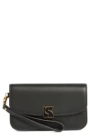 Kate Spade New York Dakota Smooth Leather Flap Wristlet In Black