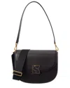 Kate Spade New York Dakota Textured Leather Medium Saddle Bag In Black
