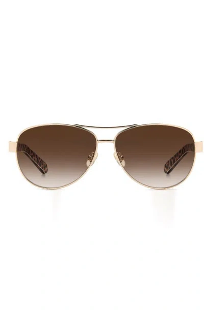 Kate Spade New York Dalia 58mm Gradient Pilot Sunglasses In Brown
