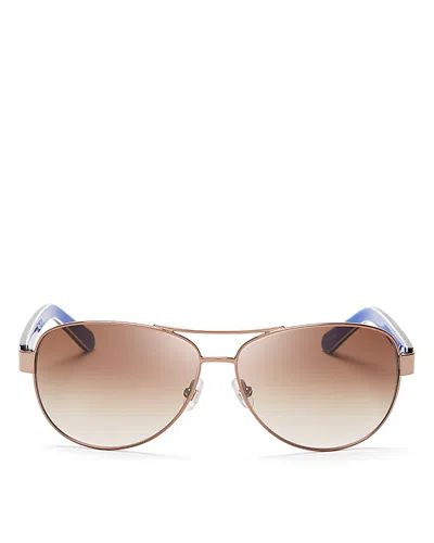 Kate Spade Dalia Stainless Steel Aviator Sunglasses In Red Gold