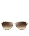 Kate Spade New York Dalia Aviator Sunglasses, 58mm In Gold/ivory/dark Brown Gradient