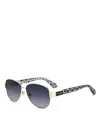 Kate Spade New York Dalia 58mm Gradient Pilot Sunglasses In Gold/gray
