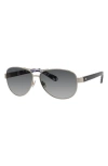Kate Spade New York 'dalia2' 58mm Aviator Sunglasses In Silver/dots