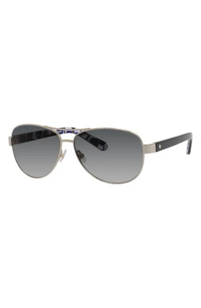Kate Spade New York 'dalia2' 58mm Aviator Sunglasses In Silver/dots