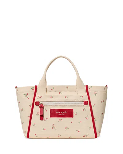 Kate Spade Dash Floral-print Canvas Tote Bag In Neutral