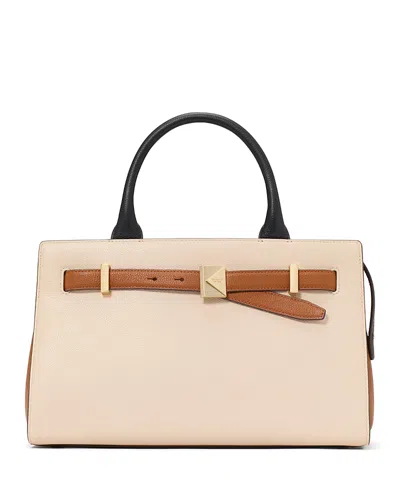 Kate Spade New York Deco Color Blocked Pebbled Leather Medium Satchel In Milk Glass Multi