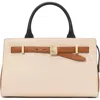 Kate Spade New York Deco Color Blocked Pebbled Leather Medium Satchel In Milk Glass Multi
