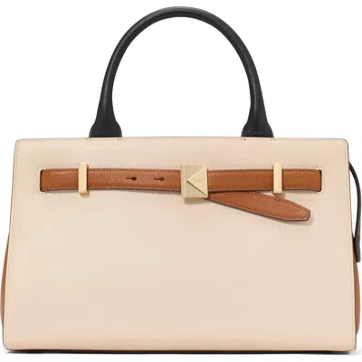 Kate Spade New York Deco Colorblock Leather Handbag In Brown