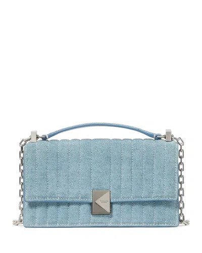 Kate Spade New York Deco Denim Print Leather Mini Crossbody