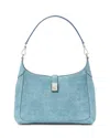 Kate Spade New York Deco Denim Print Suede Hobo Bag