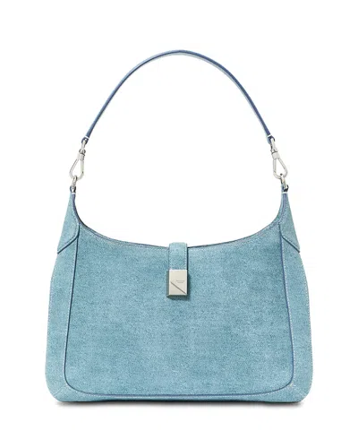 Kate Spade New York Deco Denim Print Suede Hobo Bag