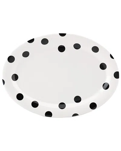 Kate Spade New York Deco Dot 14in Oval Serving Platter In White