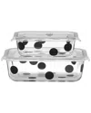 Kate Spade New York All In Good Taste Deco Dot 2-container Storage Set In White