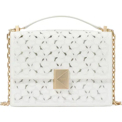 Kate Spade New York Deco Eyelet Leather Convertible Crossbody Bag In True White