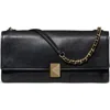 Kate Spade New York Deco Fine Grain Leather Convertible Chain Shoulder Bag In Black