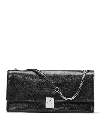 Kate Spade New York Deco Glazed Leather Soft Shoulder Bag In Black
