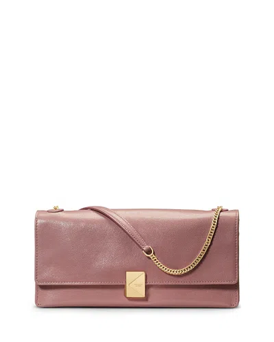 Kate Spade New York Deco Glazed Leather Soft Shoulder Bag In Pink