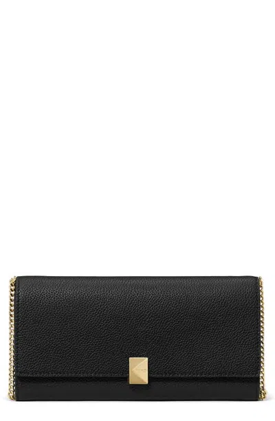 Kate Spade New York Deco Leather Wallet On A Chain In Black