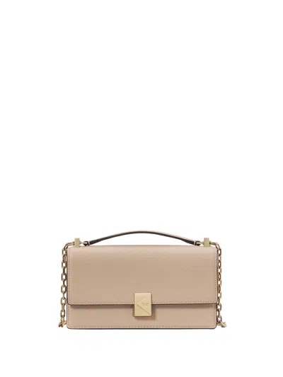 Kate Spade New York Deco Mini Flap And Chain Shoulder Bag In Nude