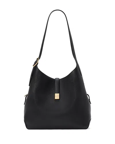Kate Spade New York Deco Pebbled Leather Medium Shoulder Bag In Black