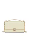 Kate Spade New York Deco Pebbled Leather Mini Flap Chain Crossbody In White