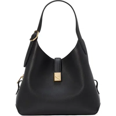 Kate Spade New York Deco Pebbled Leather Shoulder Bag In Black