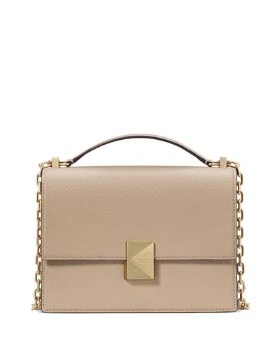 Kate Spade New York Deco Pebbled Leather Small Chain Shoulder Bag In Timeless Taupe Multi