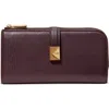 Kate Spade New York Deco Pebbled Leather Zip Wallet In Burgundy