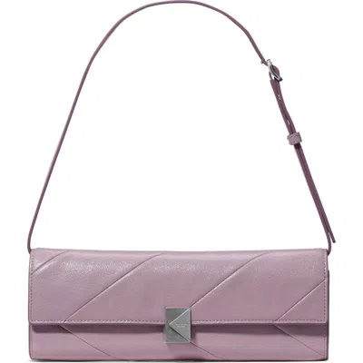 Kate Spade New York Deco Pieced Soft Glazed Leather Shoulder Bag In Purple