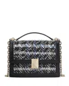 Kate Spade New York Deco Plaid Tweed Chain Shoulder Bag In Black Multi