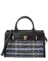 Kate Spade New York Deco Plaid Tweed Medium Satchel In Black