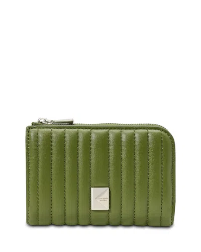 Kate Spade New York Deco Quilted Leather Compact Wallet In Green