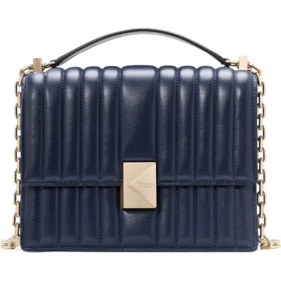 Kate Spade New York Deco Quilted Leather Convertible Crossbody Bag In Parisian Navy