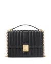 Kate Spade New York Deco Quilted Leather Small Chain Shoulder Bag In Black