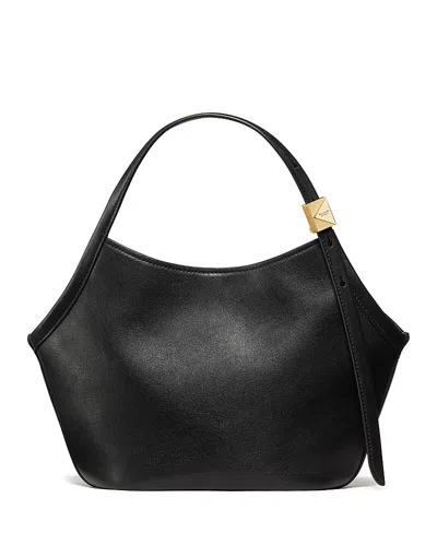 Kate Spade New York Small Deco Fine Grain Leather Tulip Top Handle Bag In Black