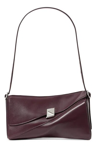 Kate Spade New York Deco Smooth Leather Twisted Flap Shoulder Bag In Brown