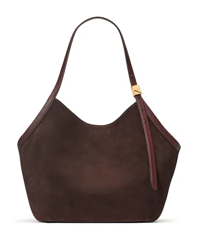 Kate Spade New York Deco Suede Tulip Tote Bag In Brown