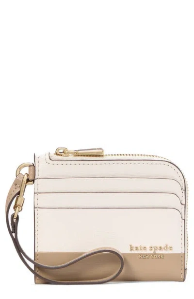 Kate Spade New York Devin Colourblock Leather Card Case In Timeless Taupe Multi