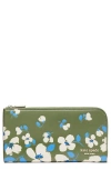 Kate Spade New York Devin Painterly Bouquet Embossed Leather Zip Around Continental Wallet