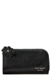 Kate Spade New York Devin Glazed Leather Small Slim Wallet In Black