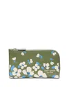 Kate Spade New York Devin Painterly Bouquet Embossed Leather Zip Around Continental Wallet