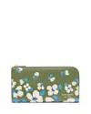 Kate Spade New York Devin Painterly Bouquet Embossed Leather Zip Around Continental Wallet