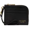 Kate Spade New York Devin Pebble Leather Card Case In Black