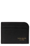 Kate Spade New York Devin Pebble Leather Card Holder In Black
