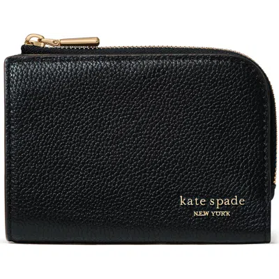 Kate Spade New York Devin Pebbled Leather Small Continental Wallet In Black