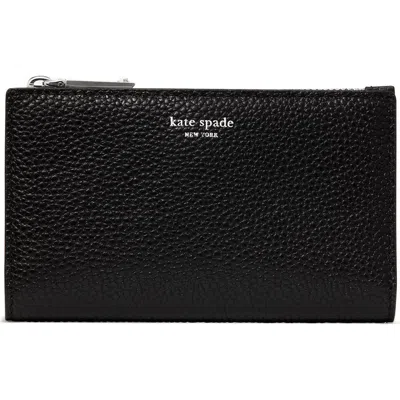 Kate Spade New York Devin Pebbled Leather Zip Pouch In Black