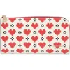 Kate Spade Devin Pixel Hearts Embossed Saffiano Leather Zip-around Continental Wallet In Red