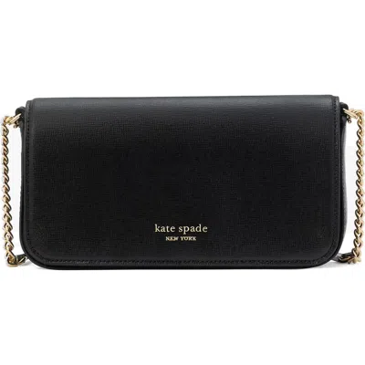 Kate Spade New York Devin Saffiano Flap Clutch In Black