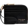 Kate Spade Devin Saffiano Leather Coin Card Case Wristlet In Black